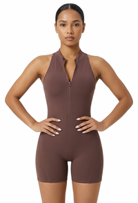 Ruched Booty Zip Suit