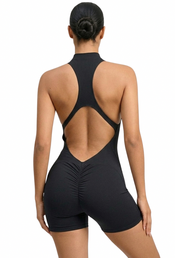 Ruched Booty Zip Suit